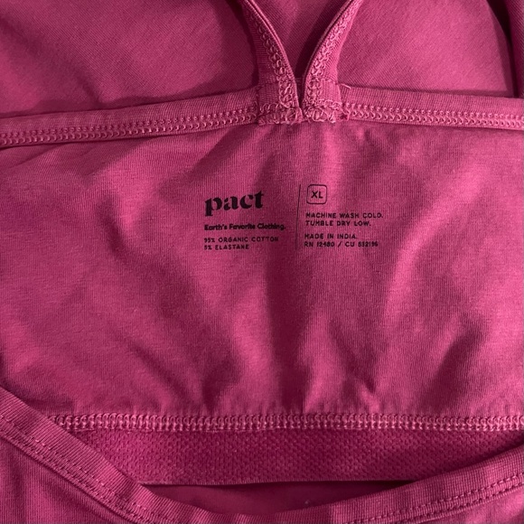 Pact Organic Womens Fit and Flare Midi Dress in Pink/Purple Color Size XL - Picture 3 of 8